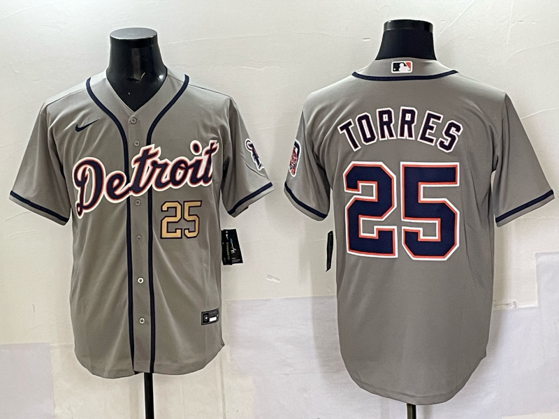 Men 2025 Detroit Tigers #25 Torres grey Game Nike MLB Jersey 001->detroit tigers->MLB Jersey